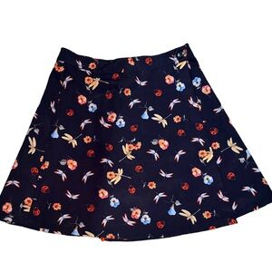 Accomplice Vintage Floral Navy Wrap Skirt-size small